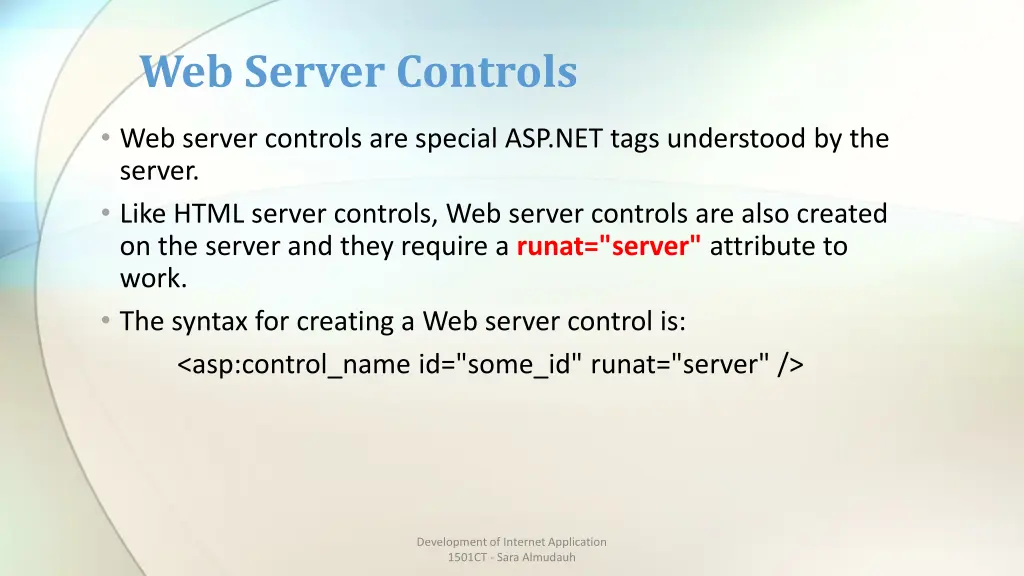 web server controls