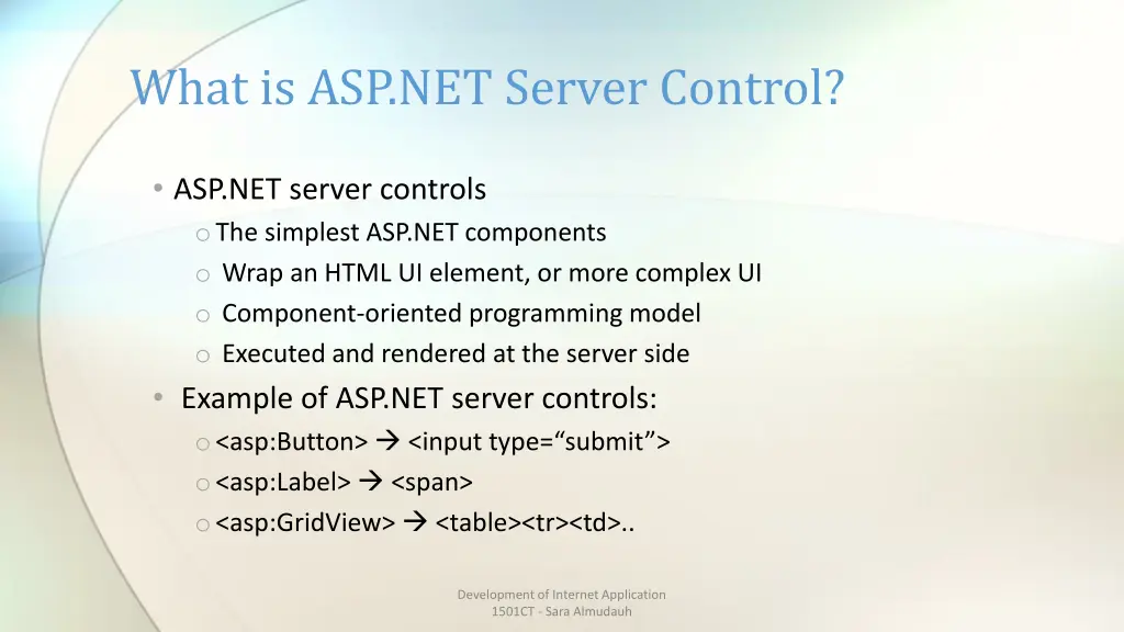 what is asp net server control