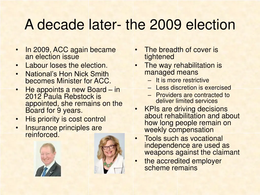 a decade later the 2009 election