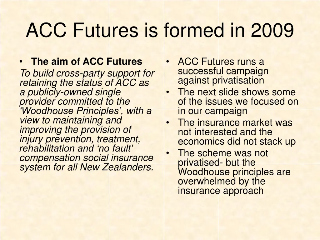 acc futures is formed in 2009