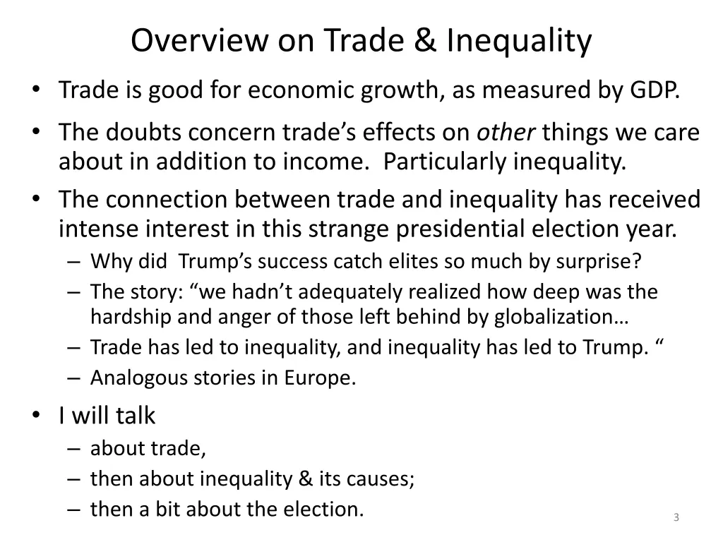 overview on trade inequality trade is good