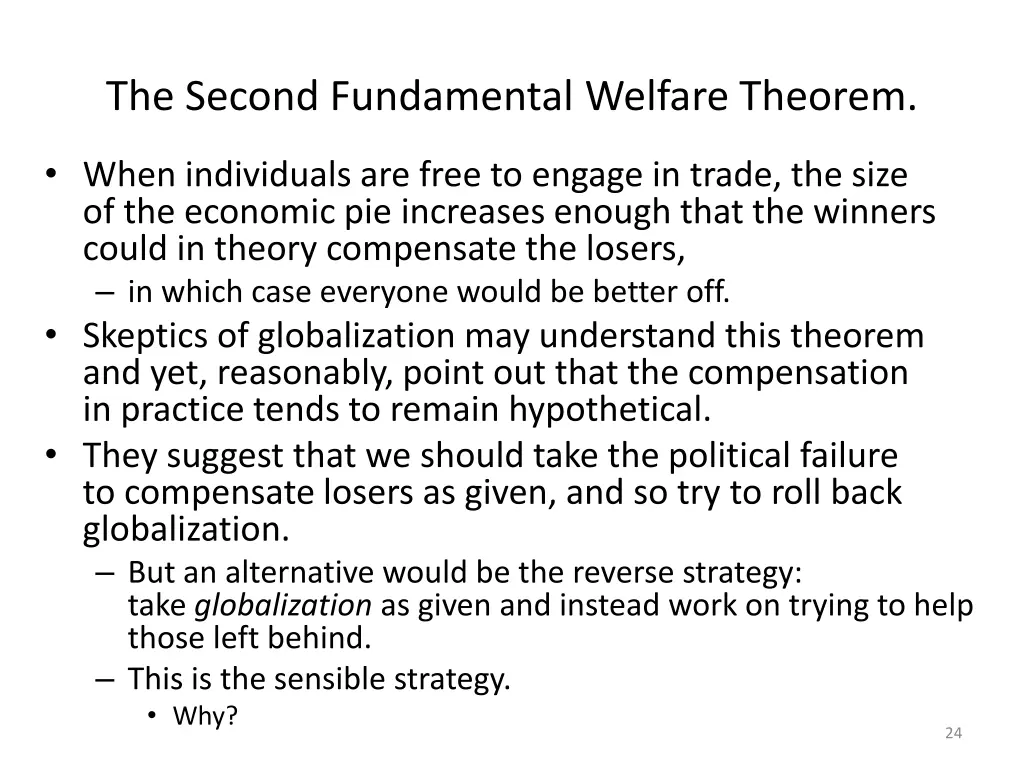 the second fundamental welfare theorem