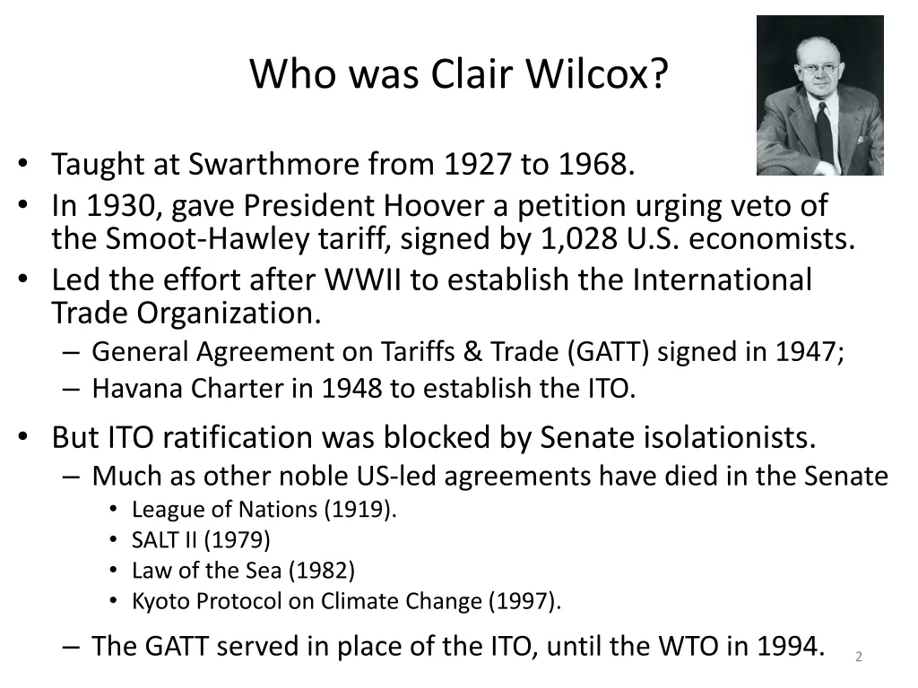 who was clair wilcox