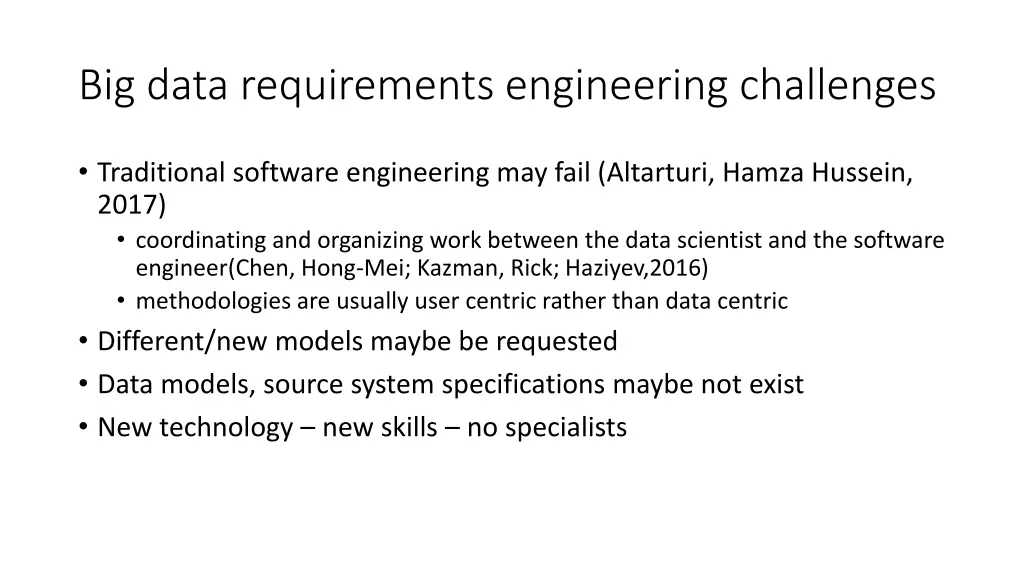 big data requirements engineering challenges