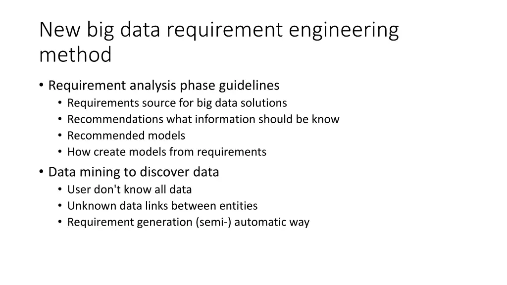 new big data requirement engineering method