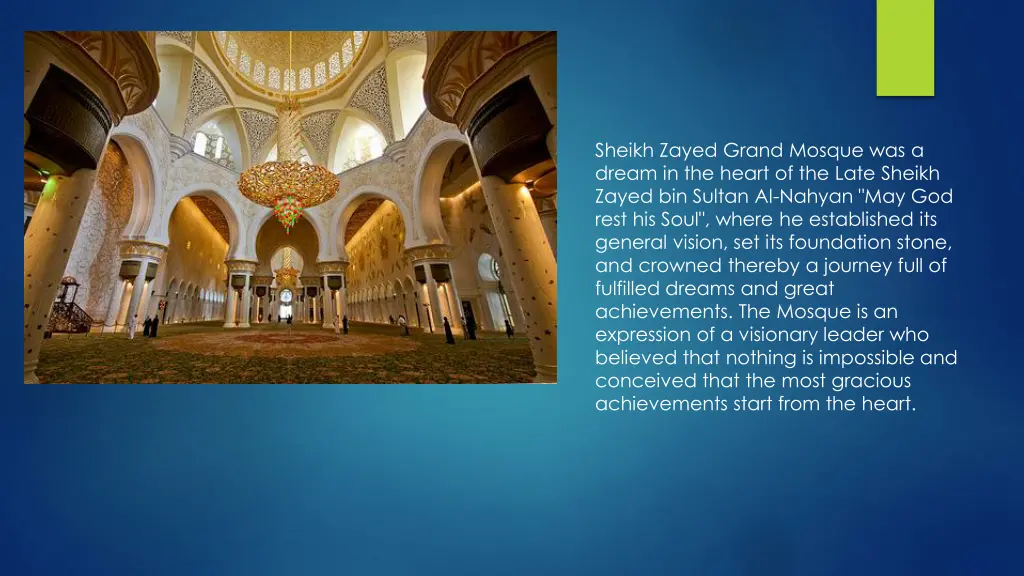 sheikh zayed grand mosque was a dream