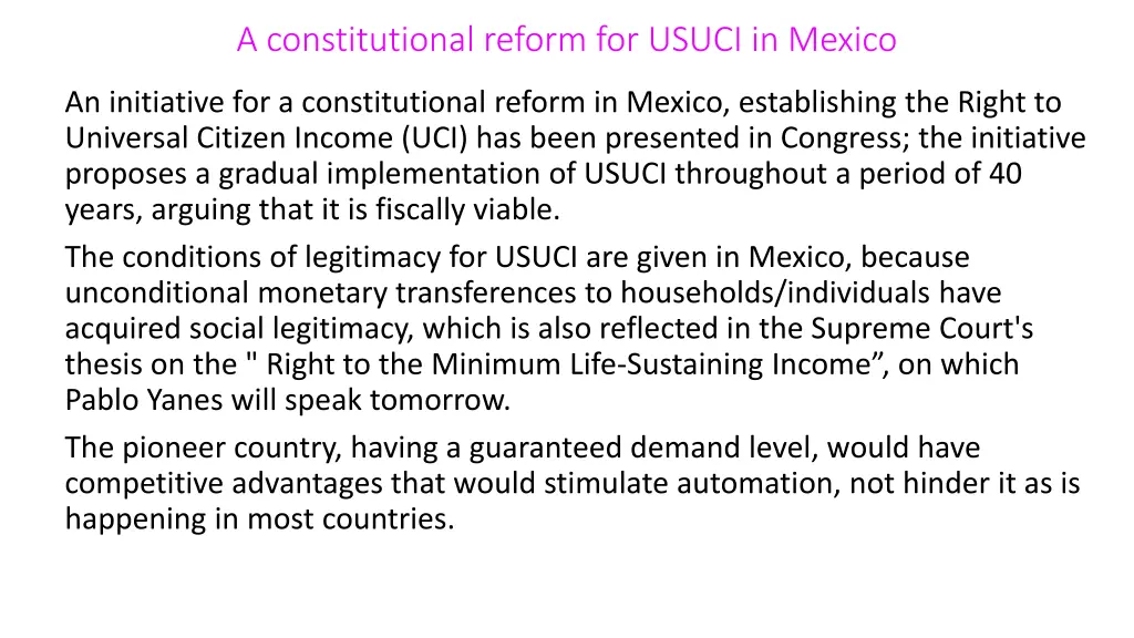 a constitutional reform for usuci in mexico