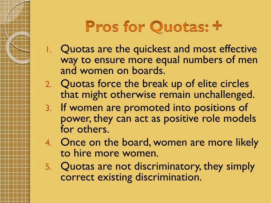 pros for quotas