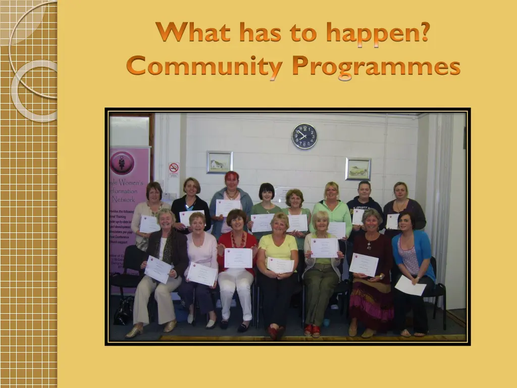 what has to happen community programmes