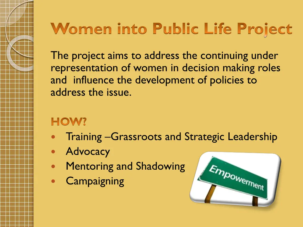 women into public life project