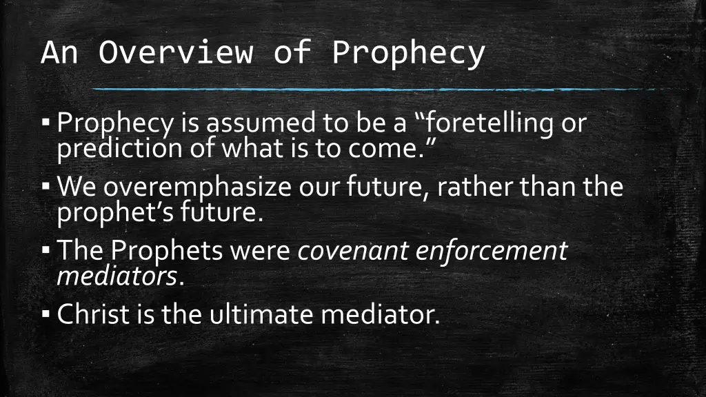 an overview of prophecy 2