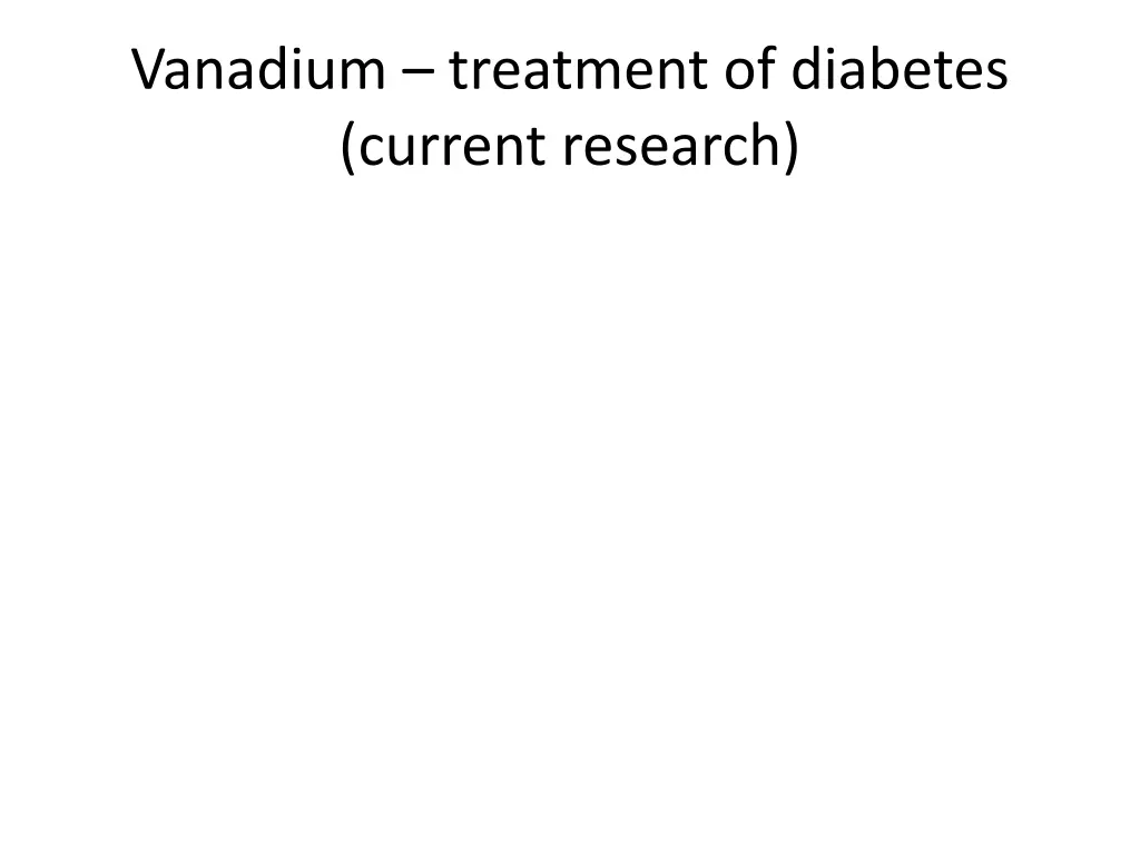 vanadium treatment of diabetes current research