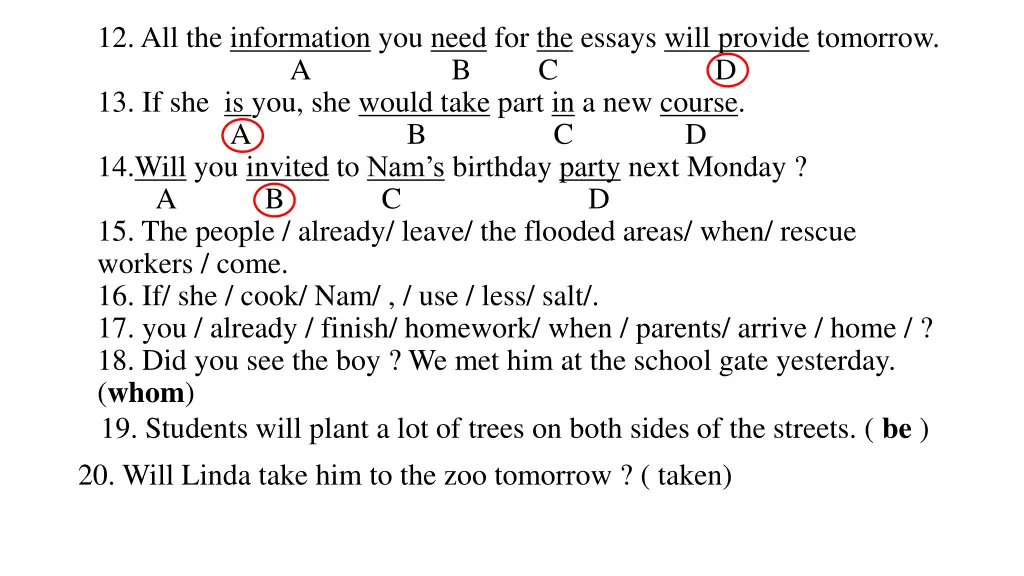 12 all the information you need for the essays