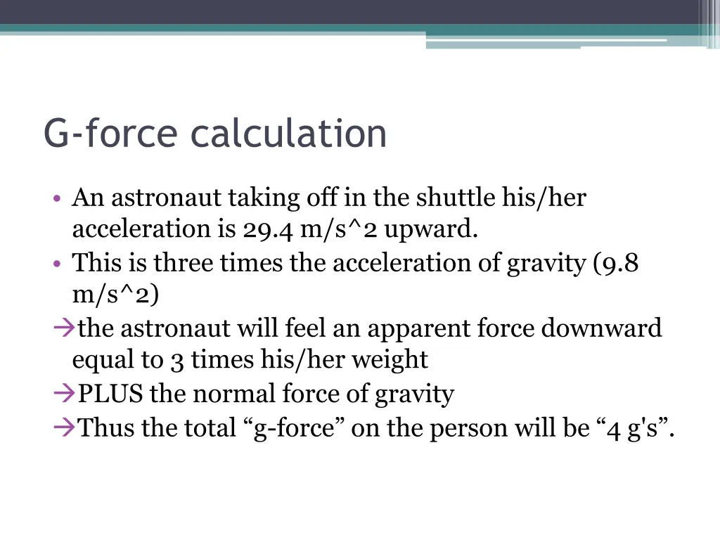 g force calculation