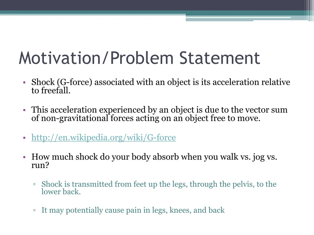 motivation problem statement