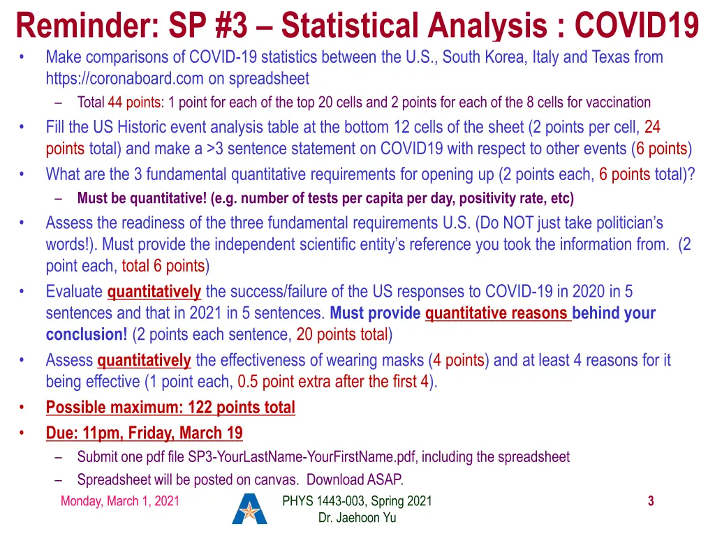 reminder sp 3 statistical analysis covid19 make