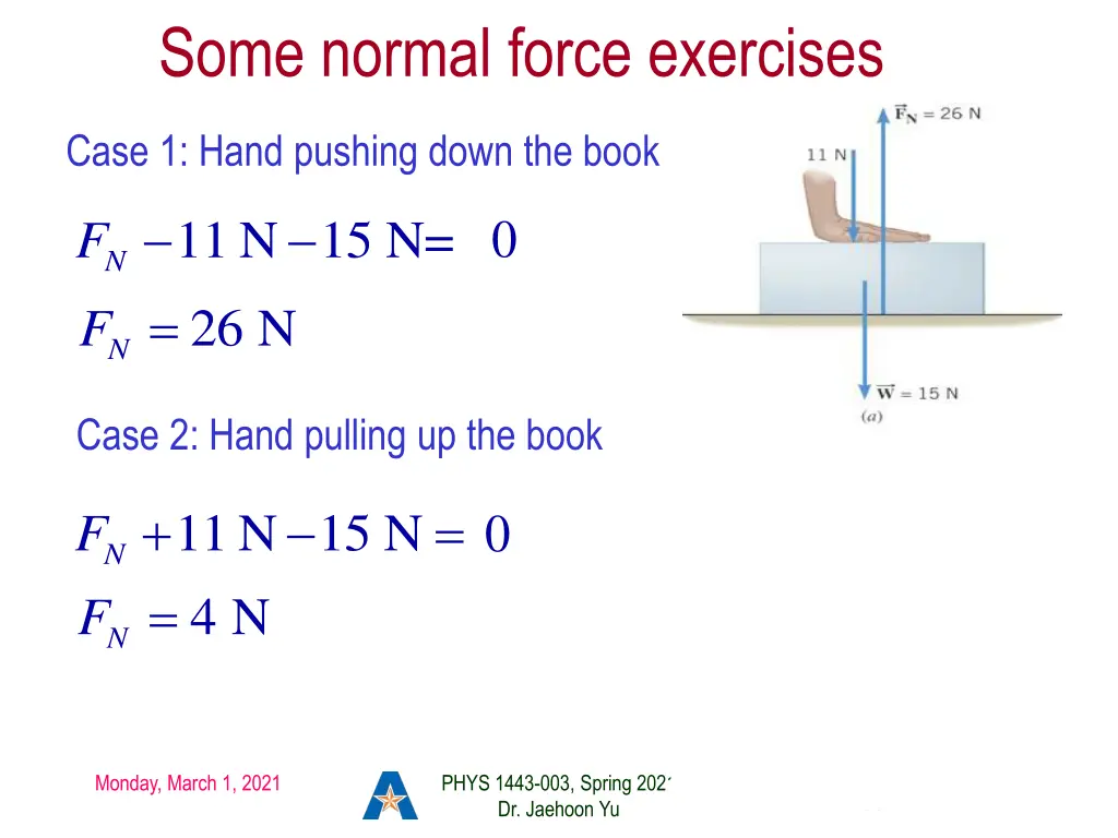 some normal force exercises