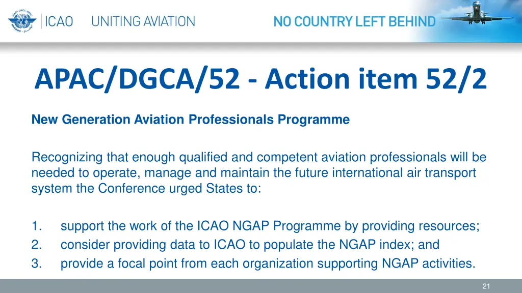 apac dgca 52 action item 52 2