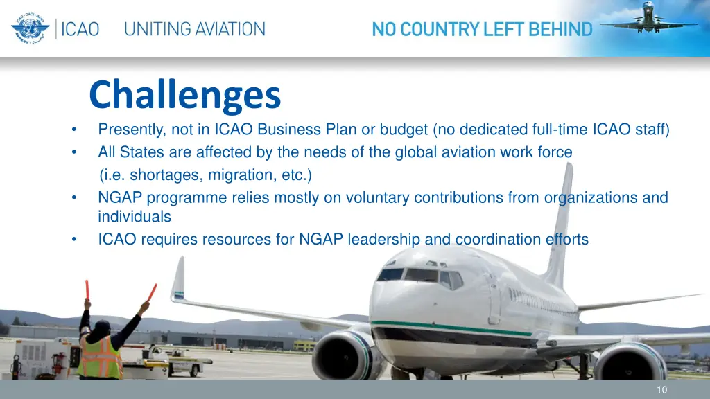 challenges presently not in icao business plan