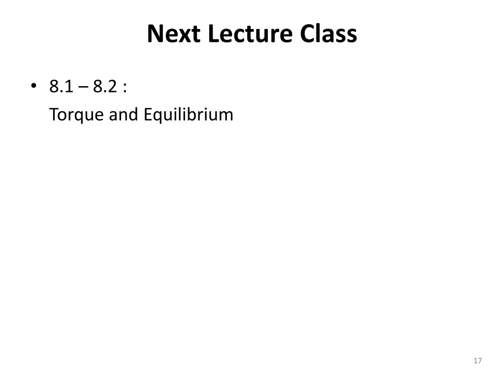 next lecture class