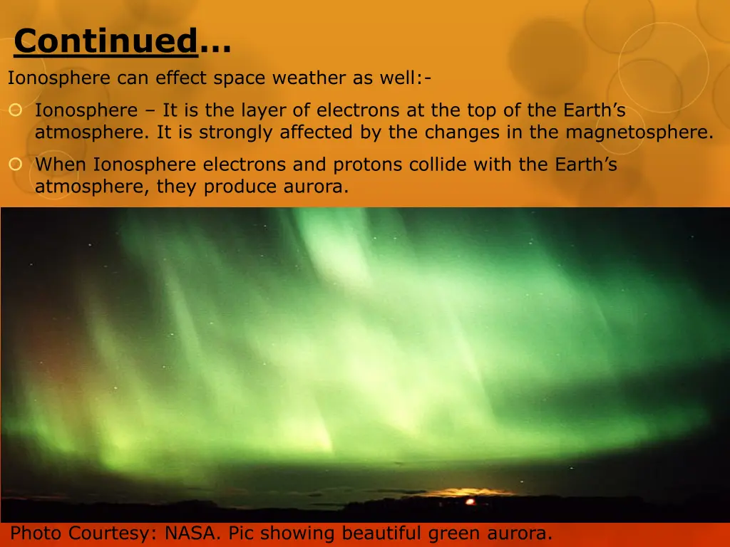 continued ionosphere can effect space weather