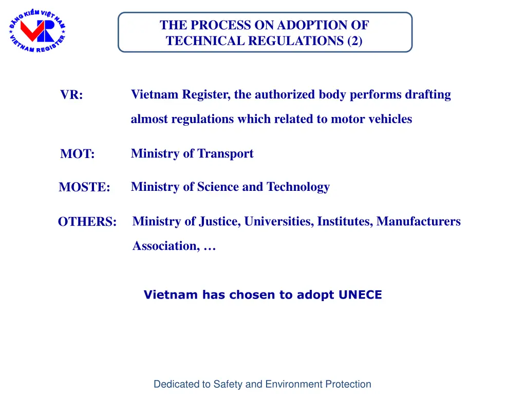 the process on adoption of technical regulations 2