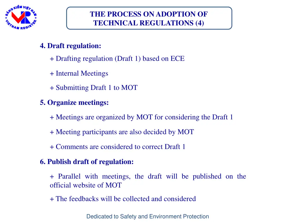 the process on adoption of technical regulations 4