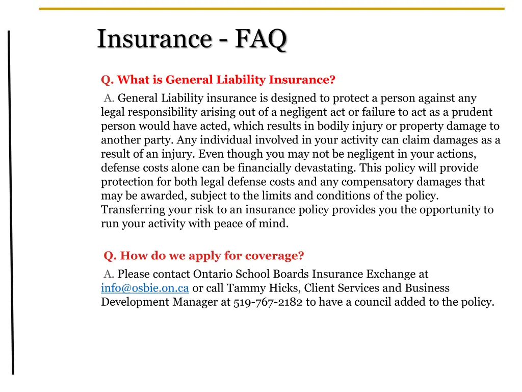 insurance faq