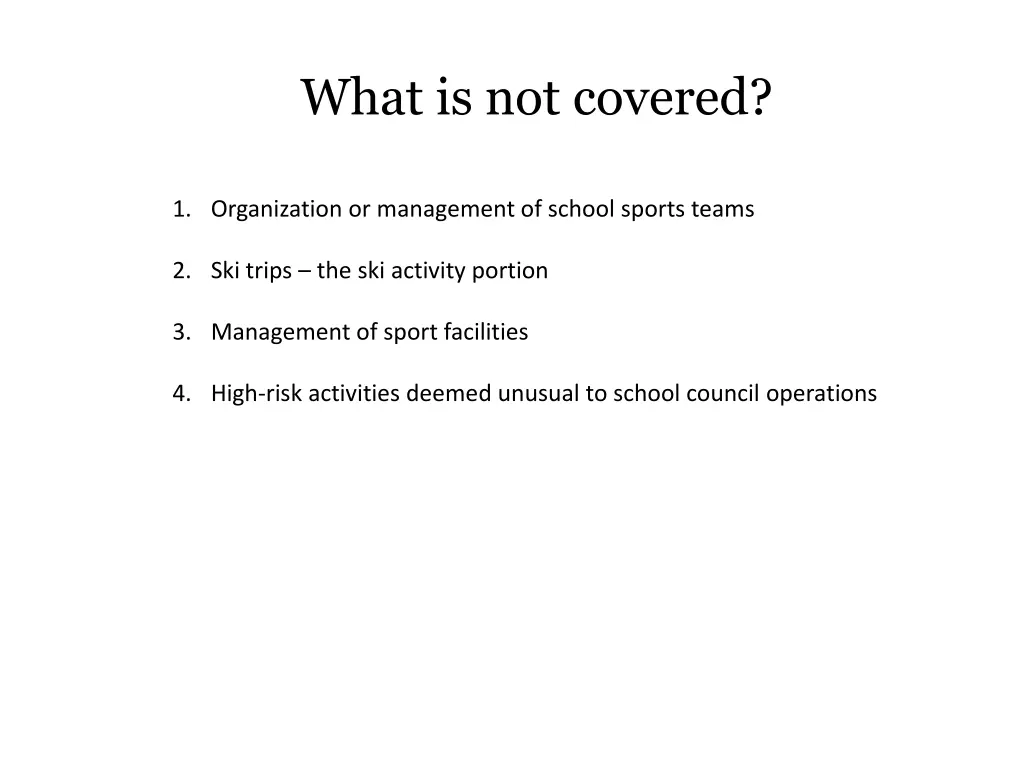 what is not covered