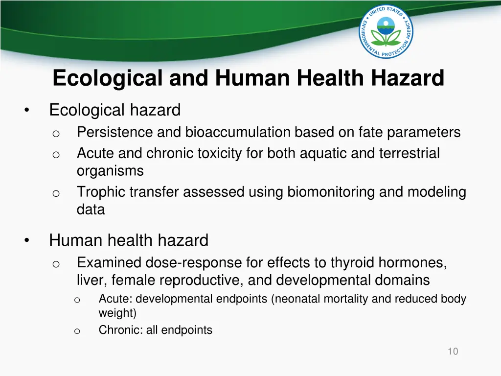 ecological and human health hazard