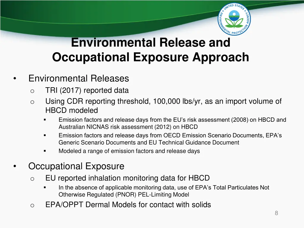 environmental release and occupational exposure