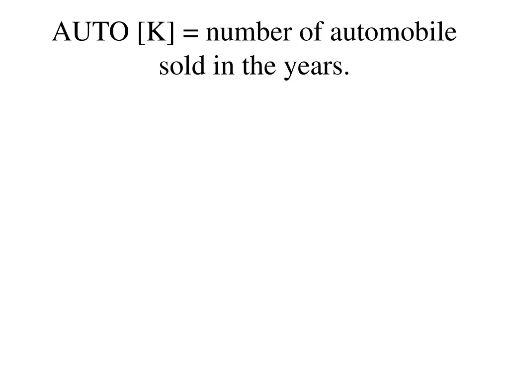 auto k number of automobile sold in the years