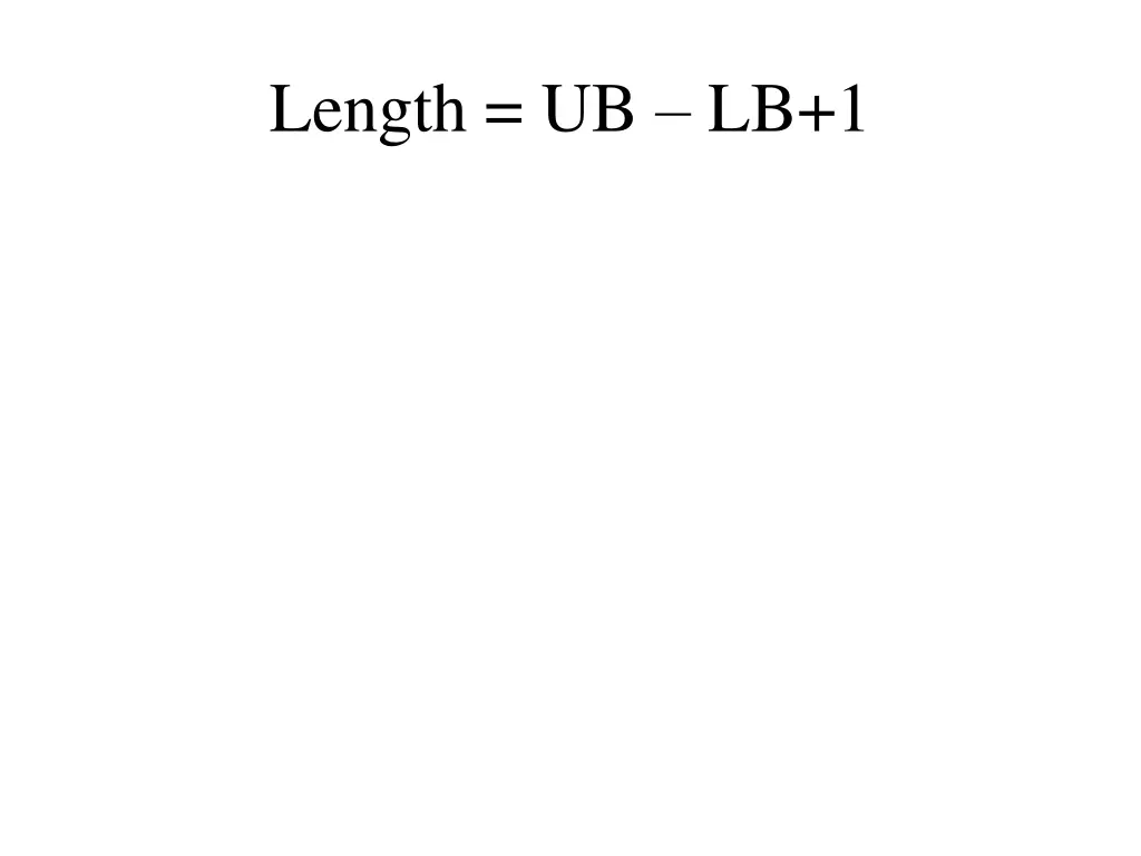 length ub lb 1