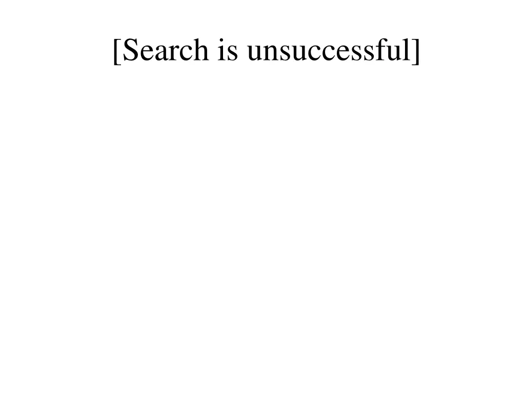 search is unsuccessful