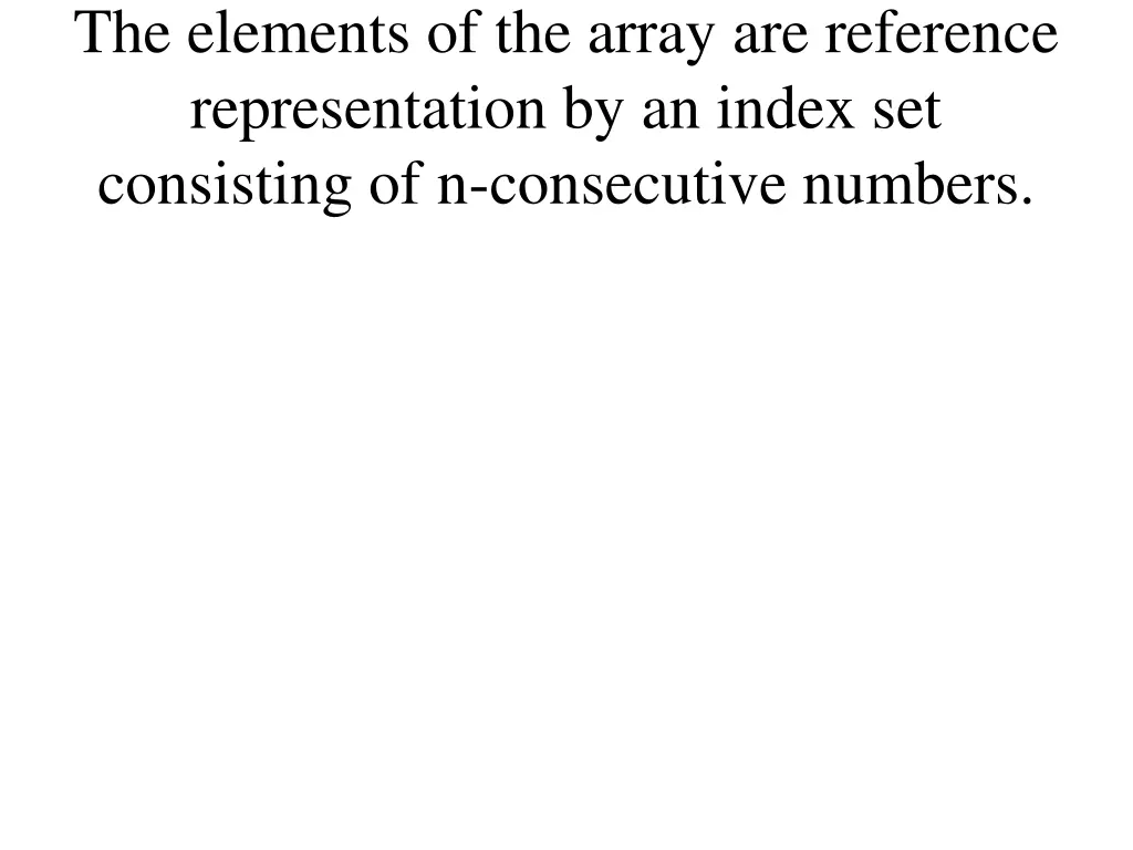 the elements of the array are reference