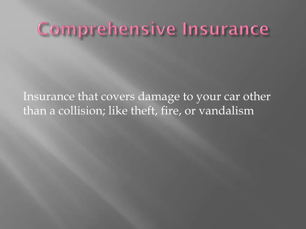 insurance that covers damage to your car other