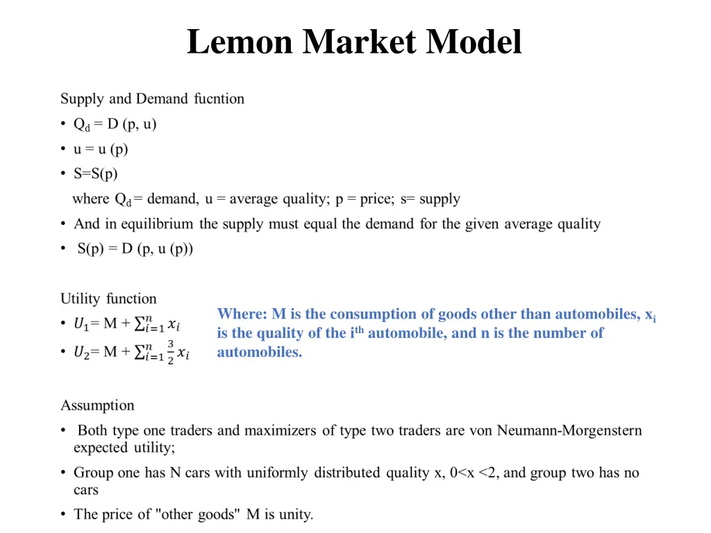 lemon market model