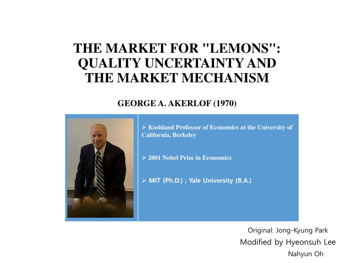 the market for lemons quality uncertainty