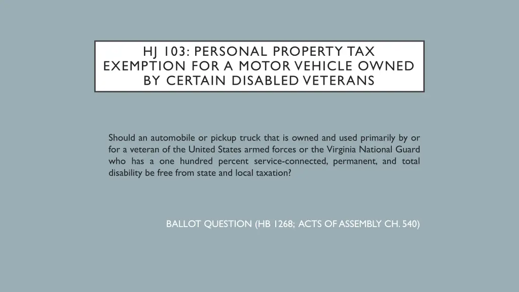 hj 103 personal property tax exemption