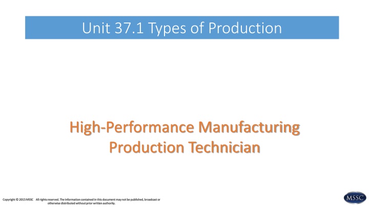 unit 37 1 types of production