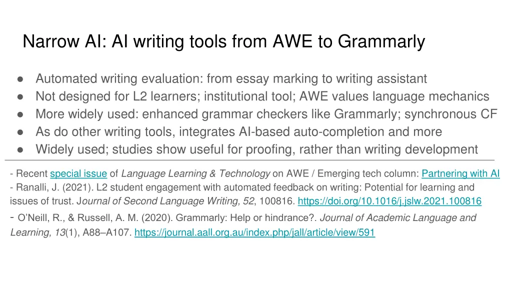 narrow ai ai writing tools from awe to grammarly