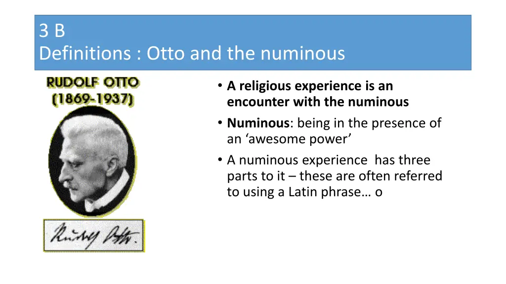 3 b definitions otto and the numinous