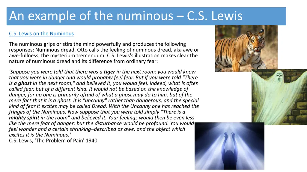 an example of the numinous c s lewis