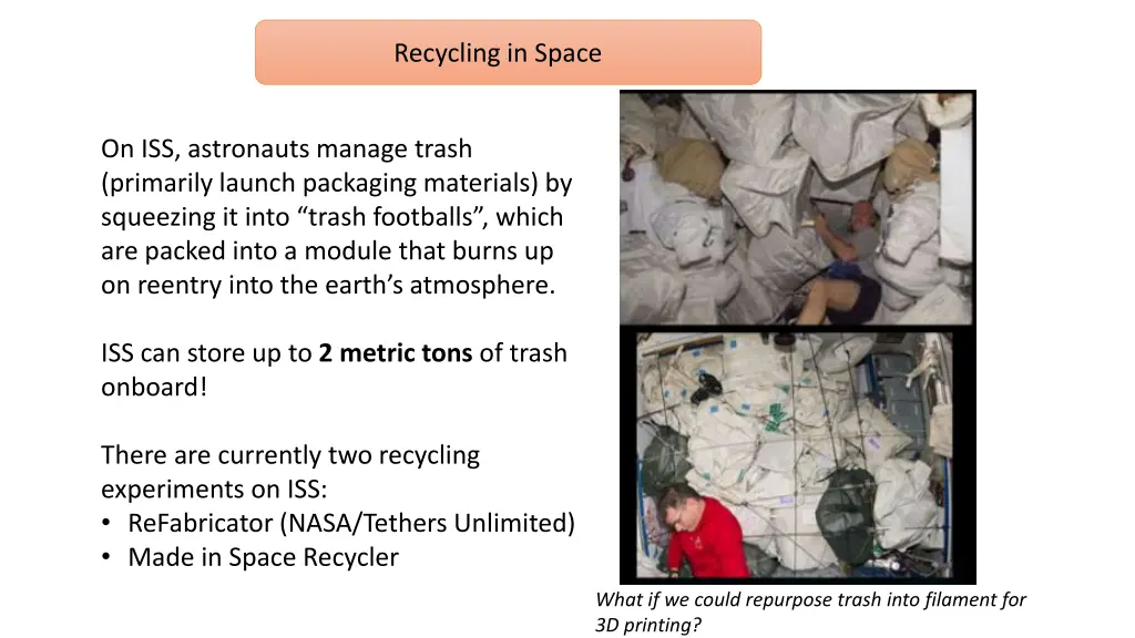 recycling in space