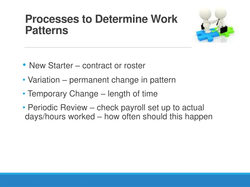 processes to determine work patterns