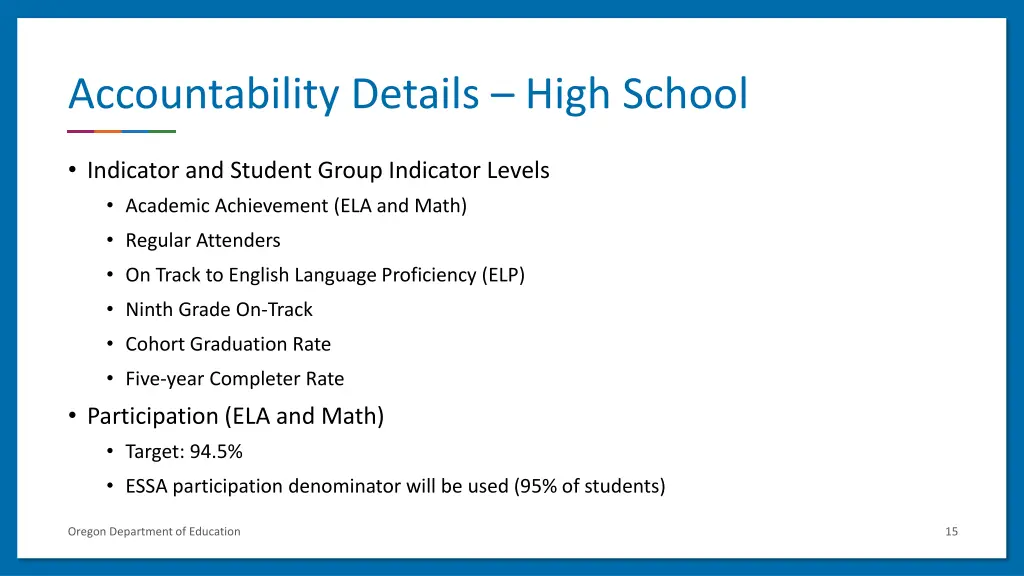 accountability details high school