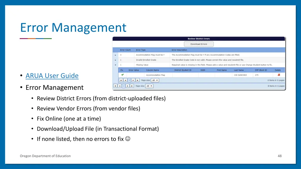 error management