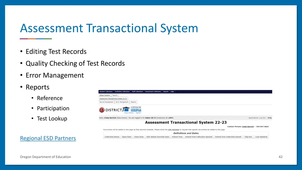 assessment transactional system