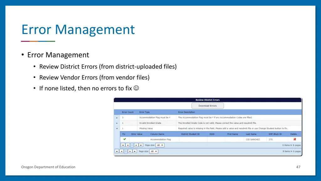 error management