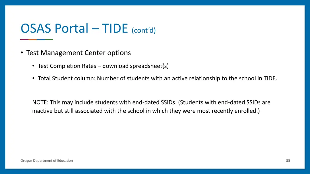 osas portal tide cont d